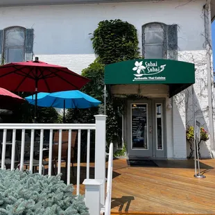 the front of the restaurant