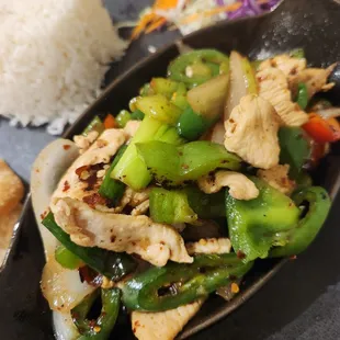 Pad 5G w/ chicken, Thai hot! Delicious &amp; flavorful, but not for the timid!