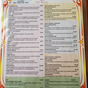 Menu in 2022
