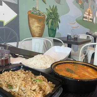 #14 Lao Fried Rice  #18 Red Curry