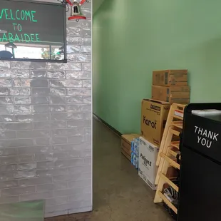 Boxes in the hallway