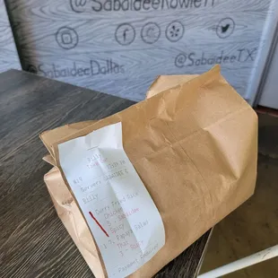 Takeout orders here are carefully packed, will not leak.