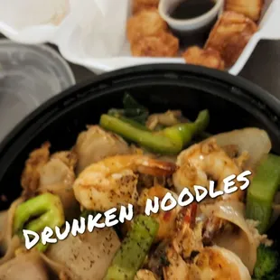 Drunken noodles and shrimp shumai!