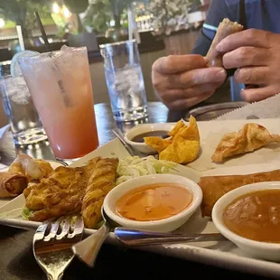Thai platter and Bangkok sunrise