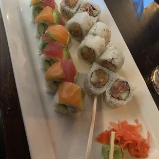 Rainbow and Spicy Tuna Roll!