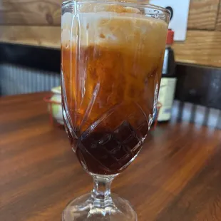 Thai tea with coconut milk