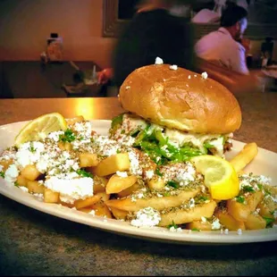 Chipotle burger and Greek fries always hits the spot.