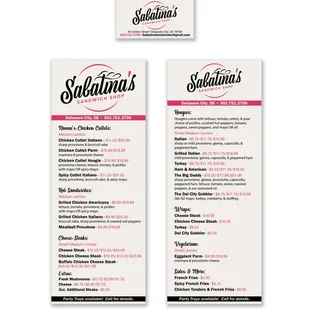 menu and prices