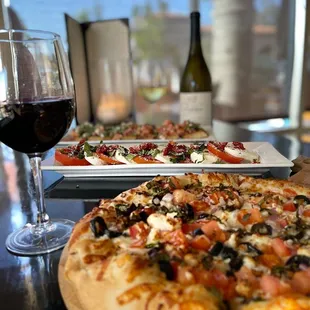 Light Greek Pizza with a Caprese appetizer.