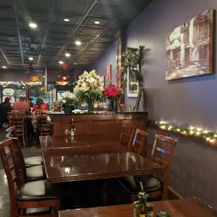 the dining area of the restaurant