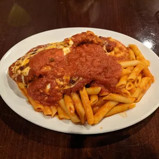 Hardly Any Cheese On The Chicken Parm.