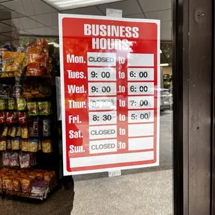 Hours as of July 2024