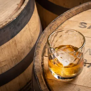 custom rocks glass made from recycled Sabbatical whiskey bottles