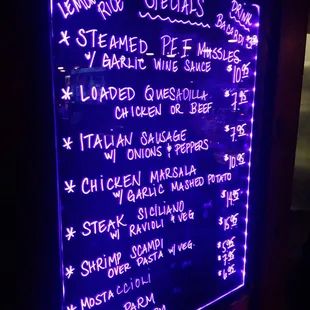 Wed Night (2/5) Specials...