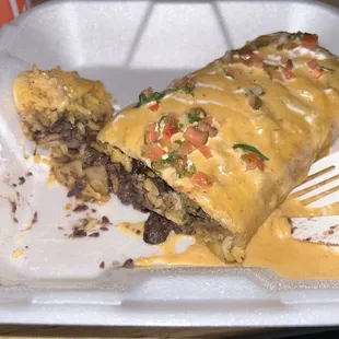 Asada chimichanga burrito