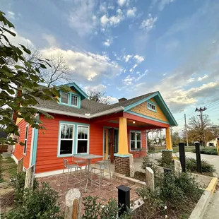  a brightly colored house