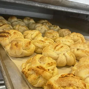 a tray of freshly baked pastries