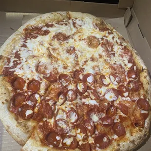 Half pep half cheese