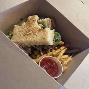 I started eating when i remembered to take a picture. It was pulled pork sandwich
