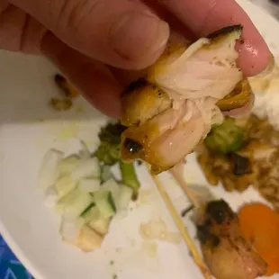 Raw chicken (kinda card to tell in the pic) but this felt raw too...