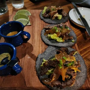 Mini rib eye tacos