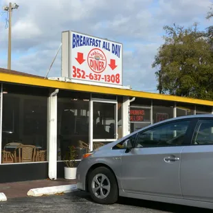 a car parked outside