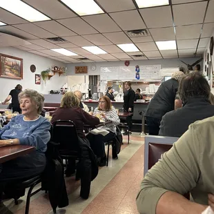 a group of people eating