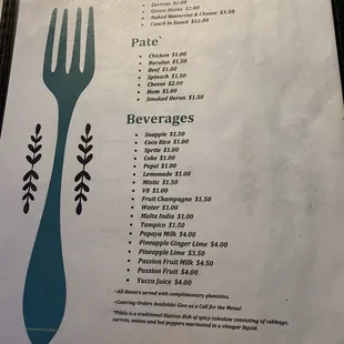 menu