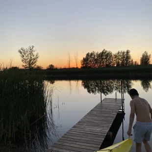 Sunset by the lake