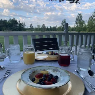 Outdoor breakfast on the porch