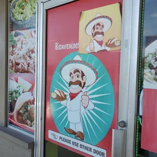a mexican restaurant door