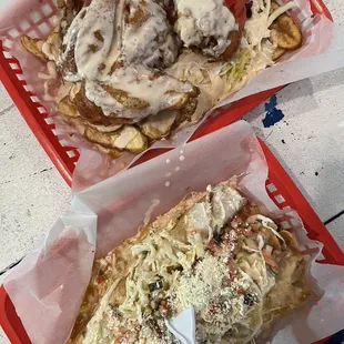 two baskets of food