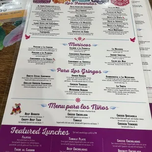 the menu