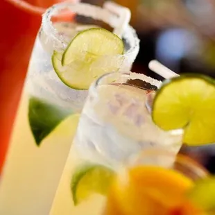 a row of margaritas