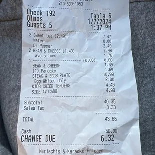 We both ordered side of sliced avocado but charged 2 dif prices. I was charged $1.76  avo slices. Hubs was charged $4.99 side avocado.