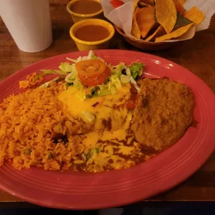 Cheese enchiladas plate