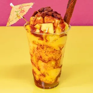 a banana and cinnamon ice cream sundae