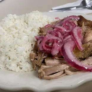 Roasted pig and rice