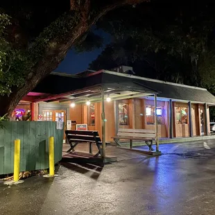 a restaurant at night
