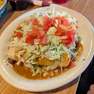 Four beef enchiladas