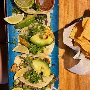 Tacos: Steak, chicken, shrimp, carnitas