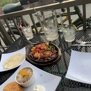 Post Bike Ride - Shrimp Fajitas and House Margaritas! YUM!