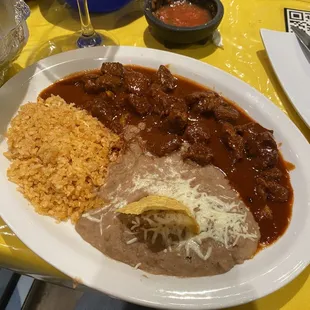 Chili colorado dinner