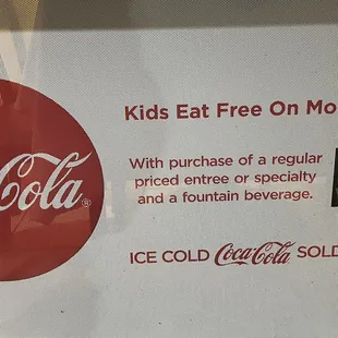 Kids eat free on Monday&apos;s