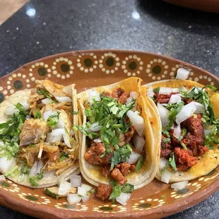 Chicken, Carnitas and chorizo