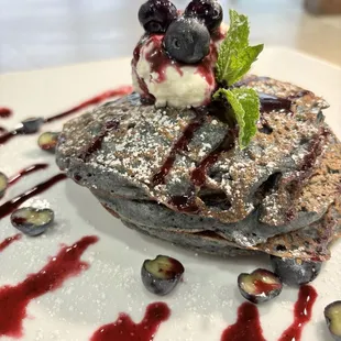 Deliciosos pancakes  de Blue Berries  con Mermelada orgánica