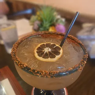 Tamarind Margarita with dried Lime