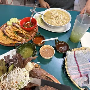 Pozole, molcajete, birria Tacos