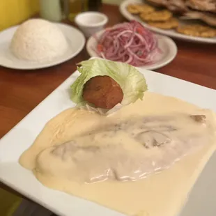 a plate of food on a table