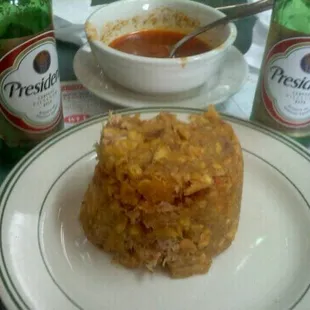 a plate of food on a table